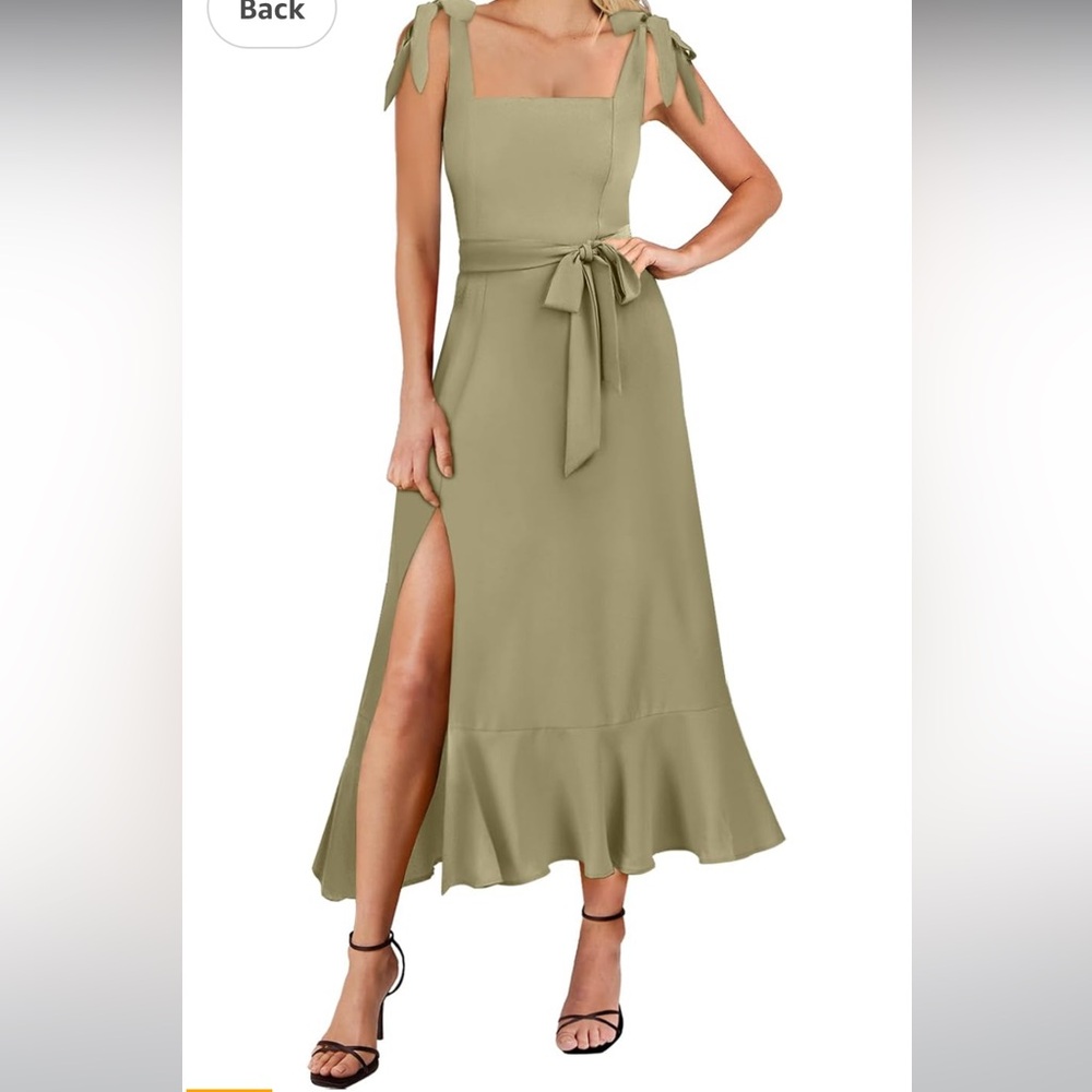 Elegant Sleeveless Dress in Sage Green